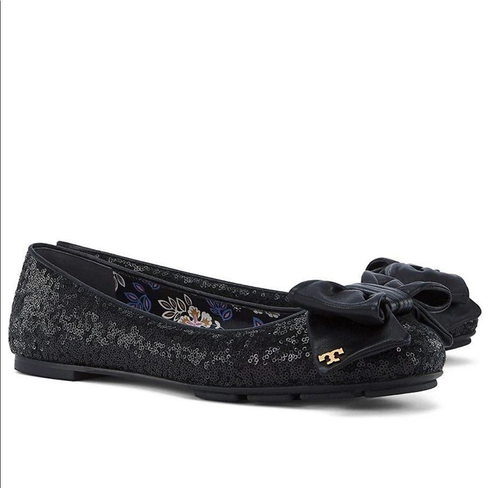 Tory Burch Black sequined flats